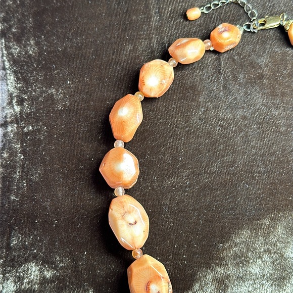 Vintage Carnelian Agate Semi-Precious Gemstone Women’s Necklace Orange 19” - Picture 4 of 10